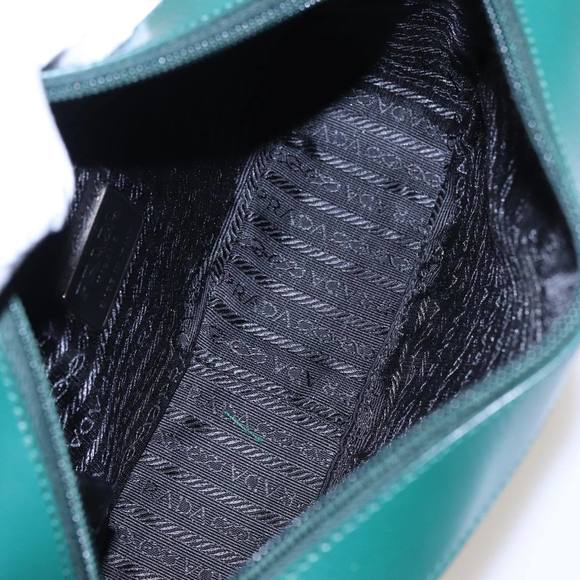 PRADA Shoulder Bag Canvas Leather Green Auth 78960 - Picture 11 of 16